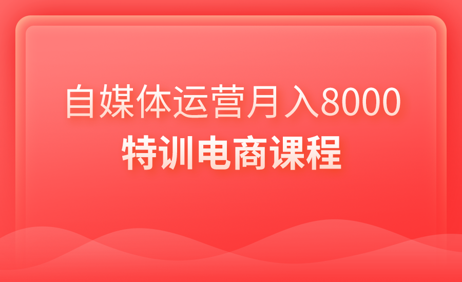 自媒体月入8000特训课程