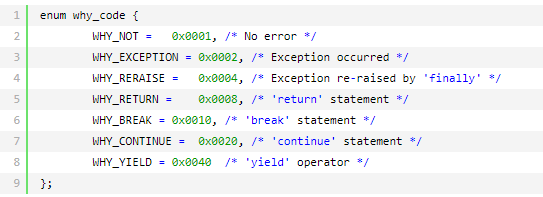 Python结束字节码执行时的状态